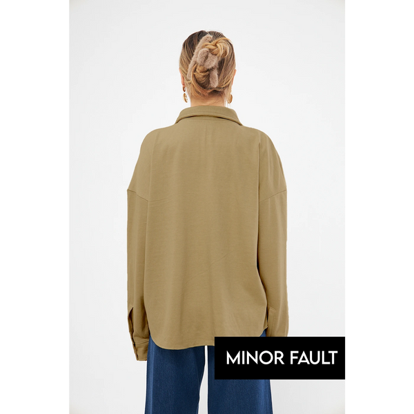 (Minor Fault) Brown Oversized Shirt | Montivo Pakistan