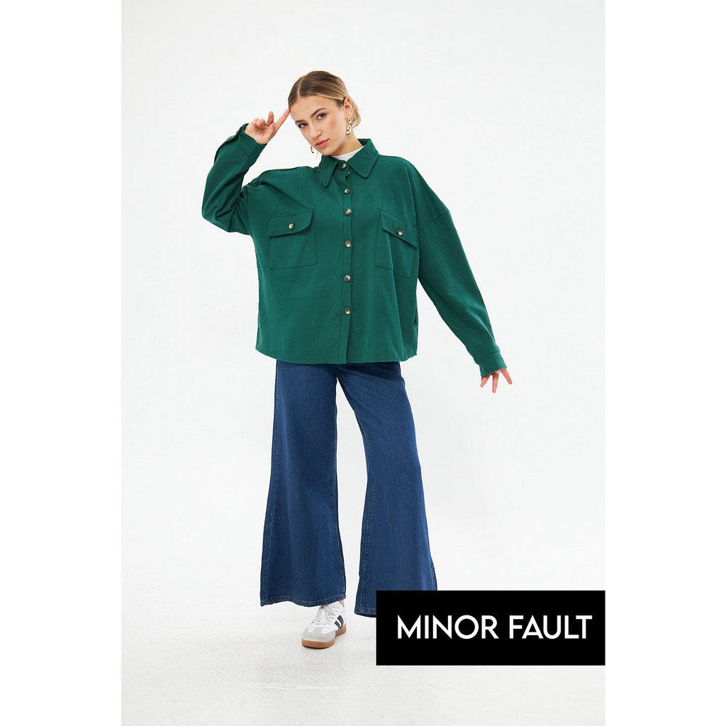 (Minor Fault) Green Oversized Shacket | Montivo Pakistan