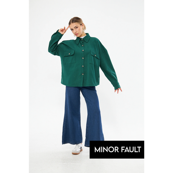 (Minor Fault) Green Oversized Shirt | Montivo Pakistan