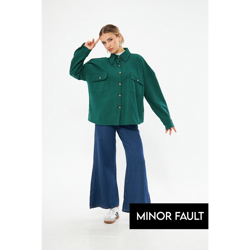(Minor Fault) Green Oversized Shirt | Montivo Pakistan