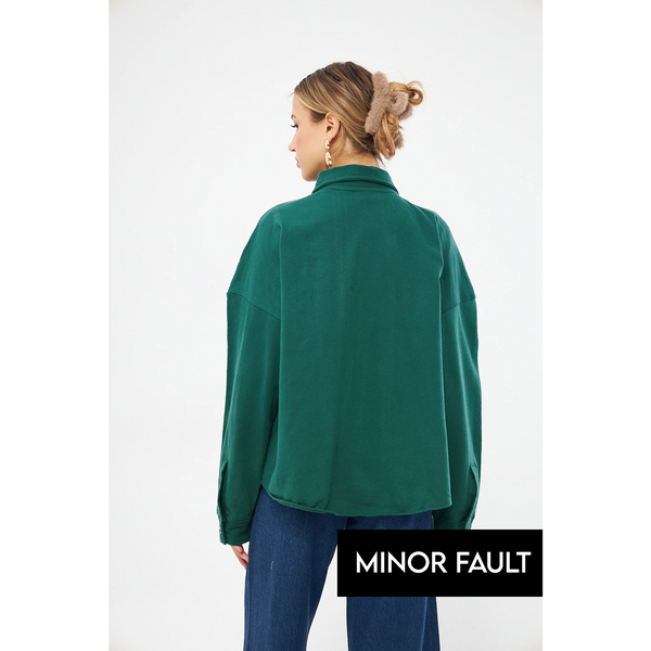 (Minor Fault) Green Oversized Shacket