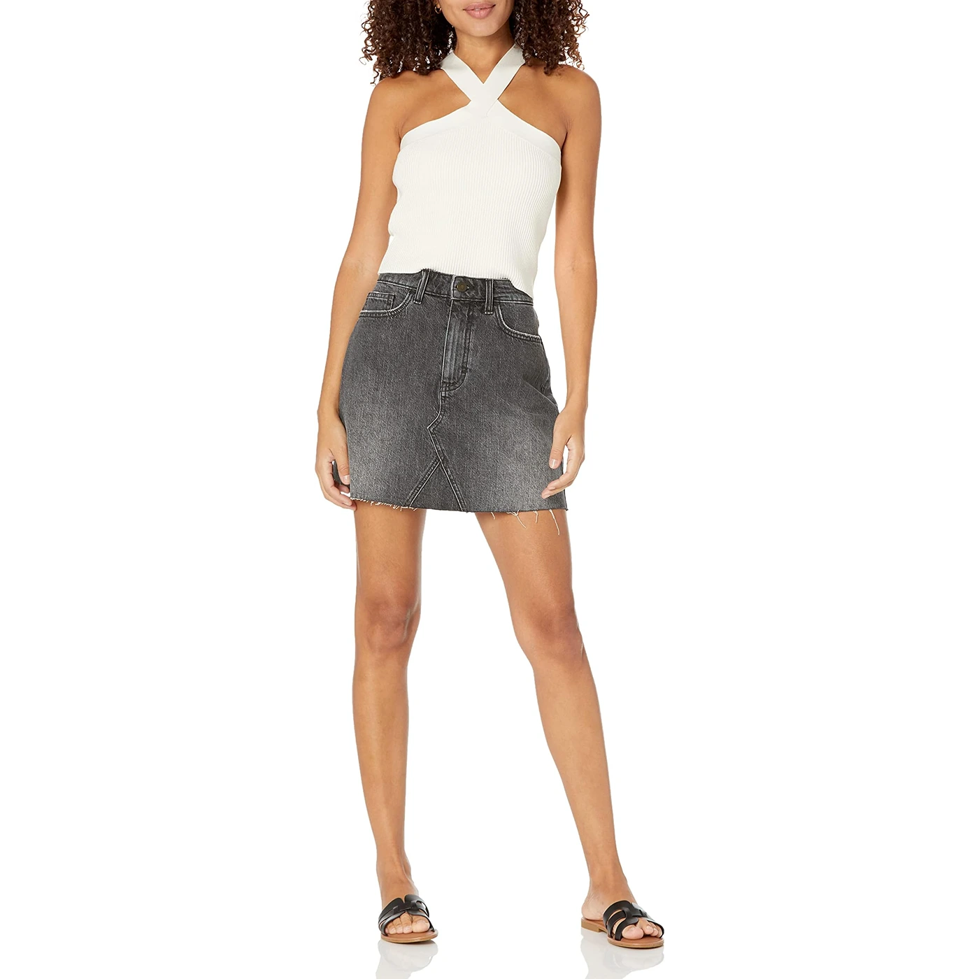 Charcoal Denim Mini Skirt | Montivo Pakistan