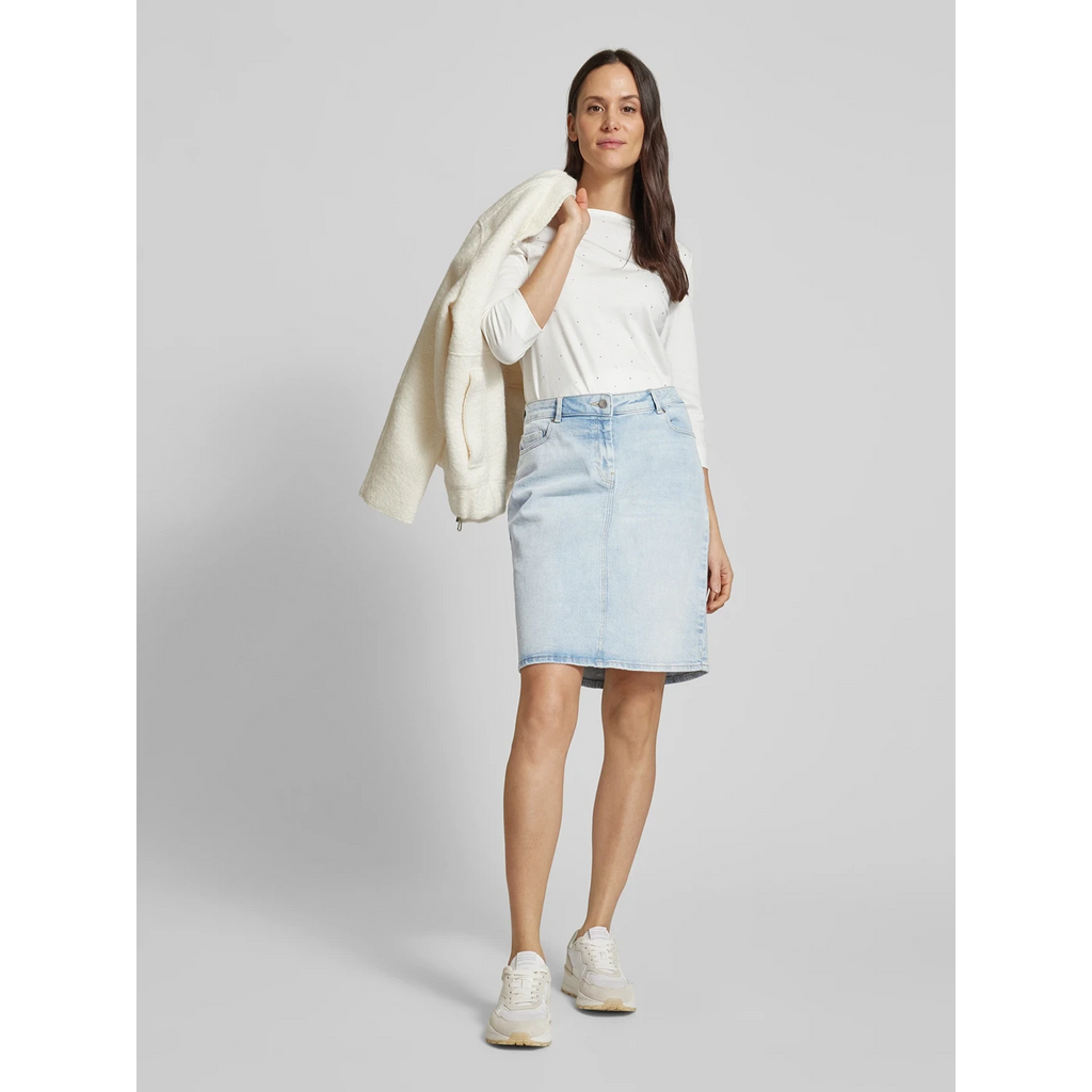 Light Blue Knee-Length Denim Skirt | Montivo Pakistan