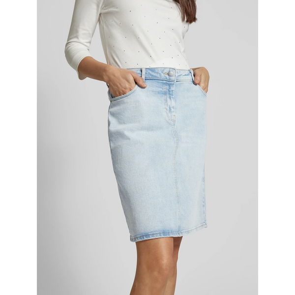 Light Blue Knee-Length Denim Skirt | Montivo Pakistan