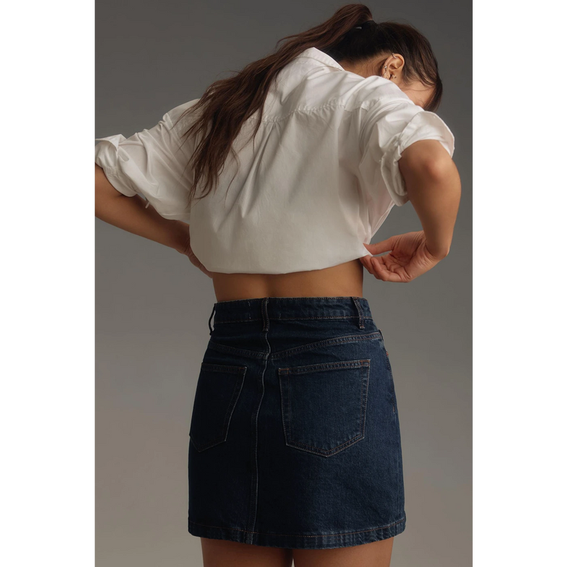 Dark Blue Denim Mini Skirt | Montivo Pakistan