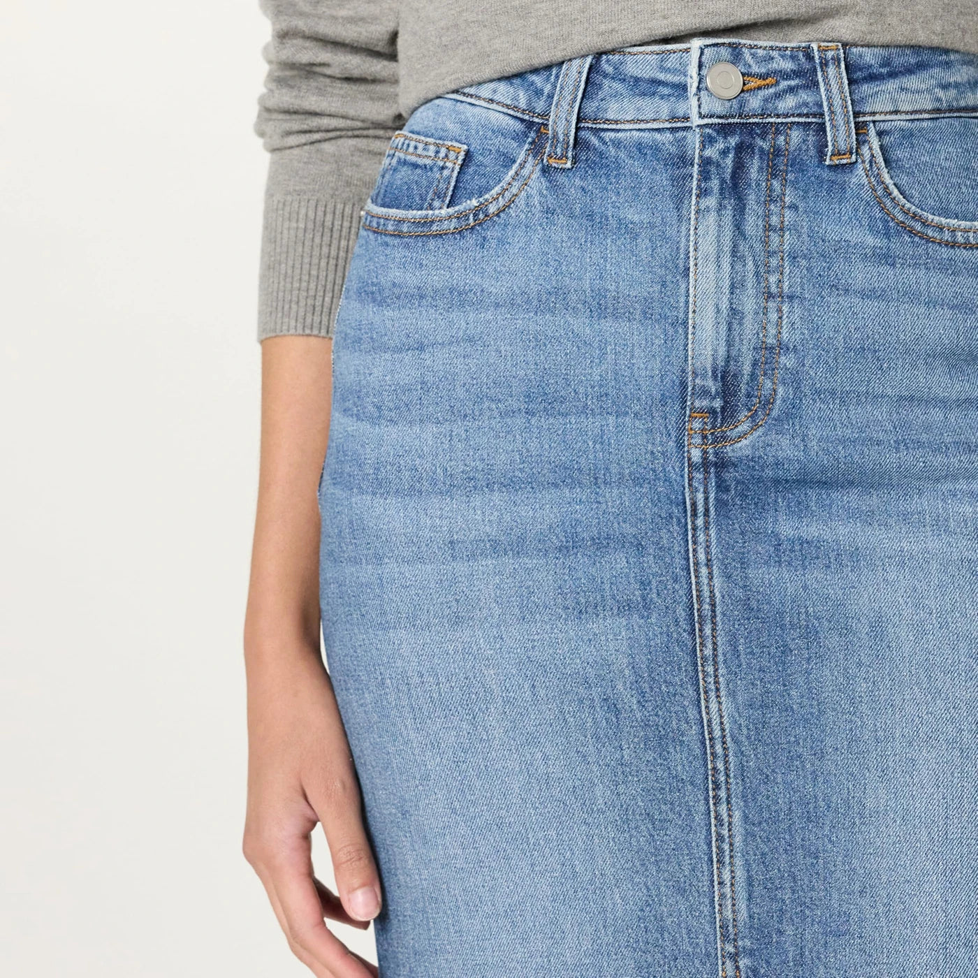 Mid Blue Maxi Denim Skirt | Montivo Pakistan