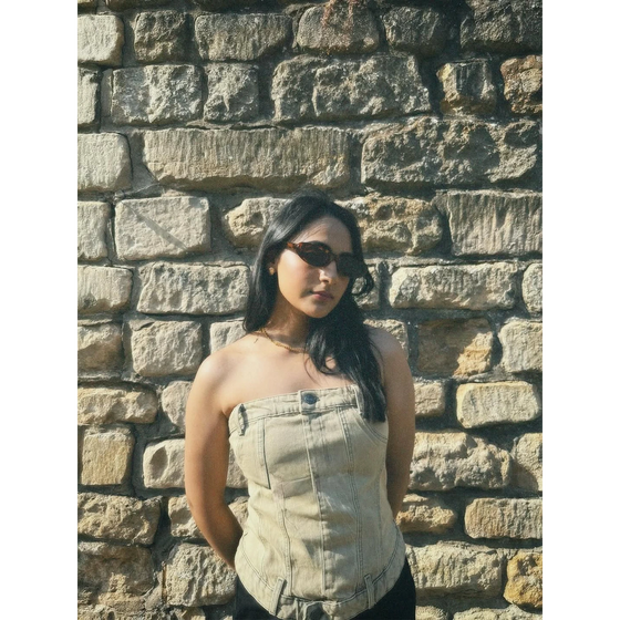 Washed Sand Denim Corset | Montivo Pakistan