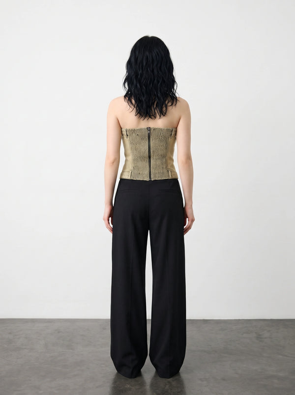 Washed Sand Denim Corset | Montivo Pakistan