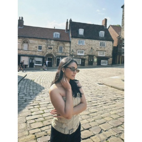 Washed Sand Denim Corset | Montivo Pakistan