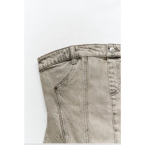 Washed Vintage Denim Corset | Montivo Pakistan
