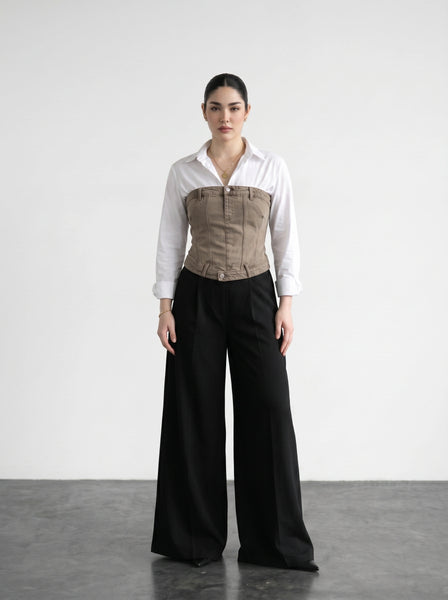 Washed Vintage Denim Corset | Montivo Pakistan