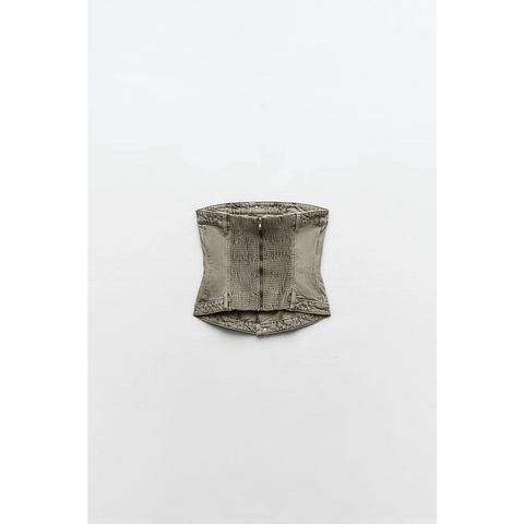 Washed Vintage Denim Corset | Montivo Pakistan