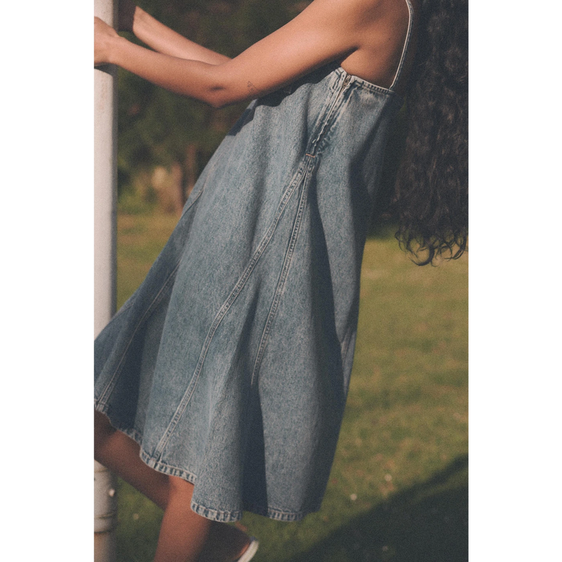 ZR Blue Denim Dress | Montivo Pakistan