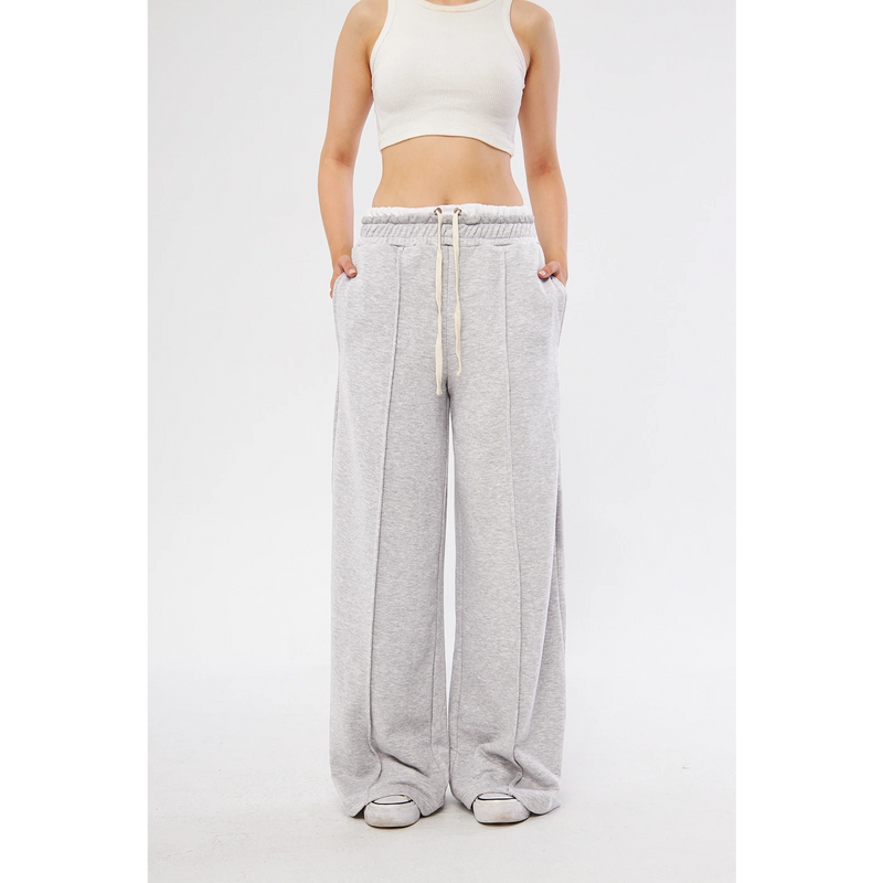 Grey Boxer Belt Wide Leg Trousers | Montivo Pakistan