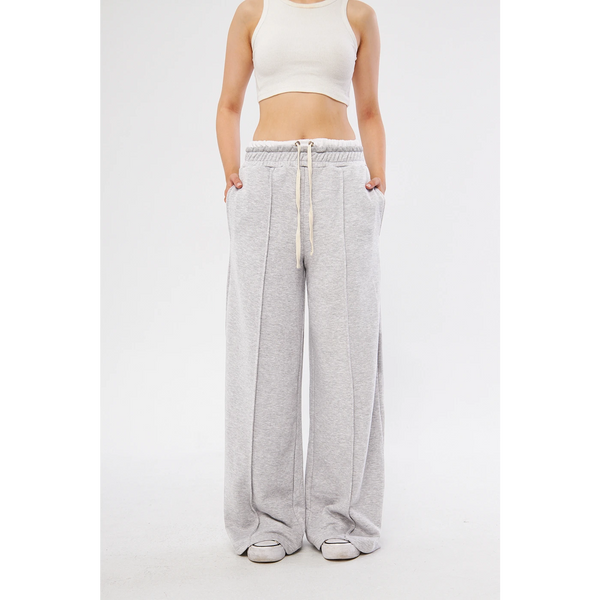 Grey Boxer Belt Wide Leg Trousers | Montivo Pakistan