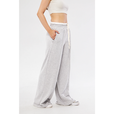 Grey Boxer Belt Wide Leg Trousers | Montivo Pakistan