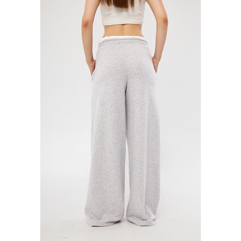 Grey Boxer Belt Wide Leg Trousers | Montivo Pakistan