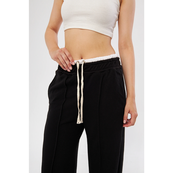 Black Boxer Belt Wide Leg Trousers | Montivo Pakistan