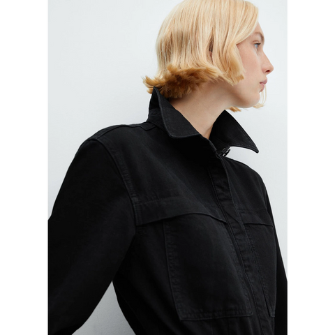 MNG Black Denim Cargo Jumpsuit | Montivo Pakistan