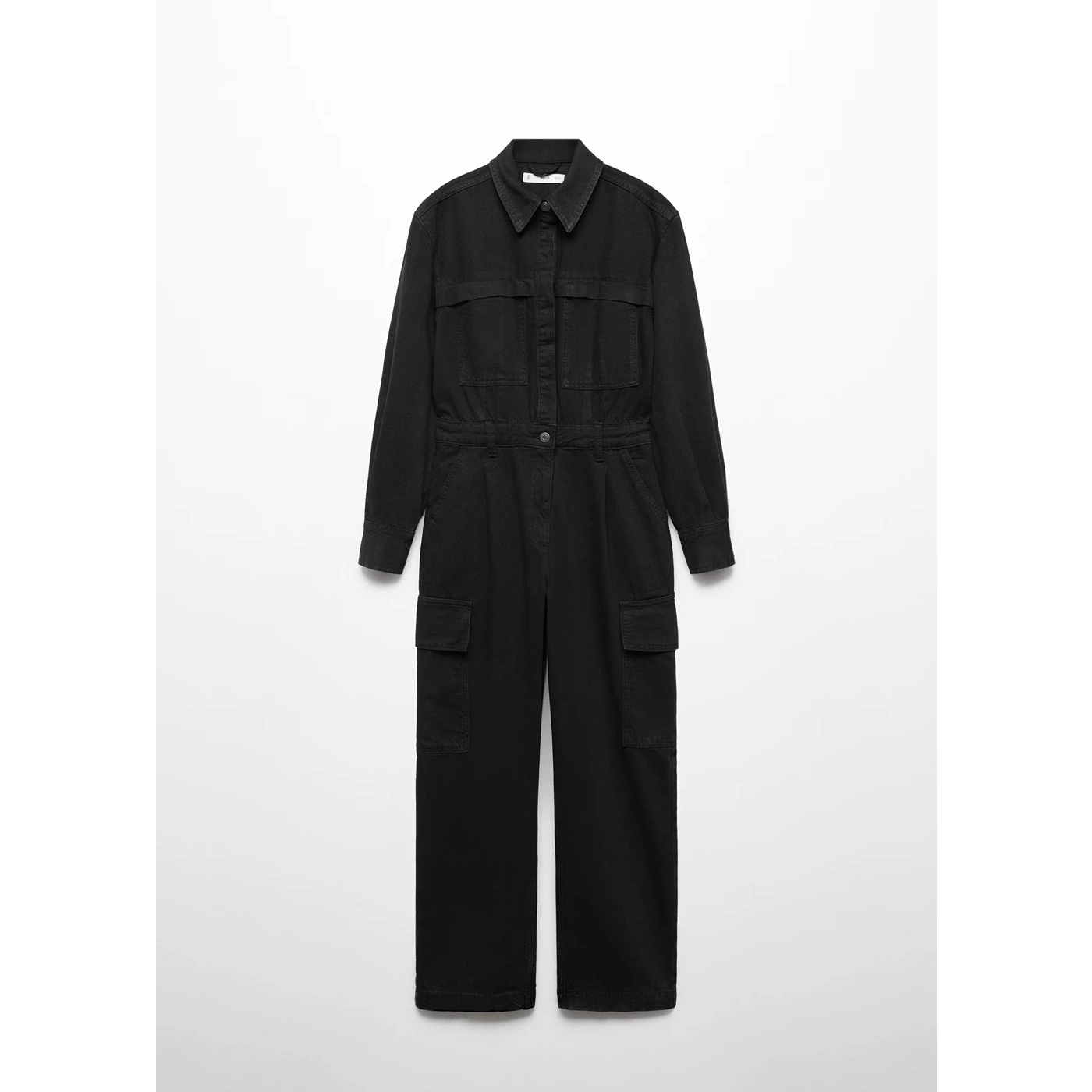 MNG Black Denim Cargo Jumpsuit | Montivo Pakistan