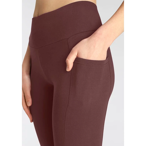 Burgundy Jersey Sports Capri Leggings | Montivo Pakistan