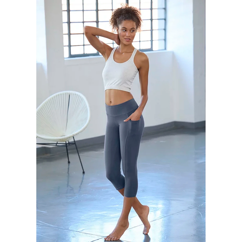 Blue Jersey Sports Capri Leggings | Montivo Pakistan