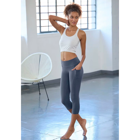 Blue Jersey Sports Capri Leggings | Montivo Pakistan