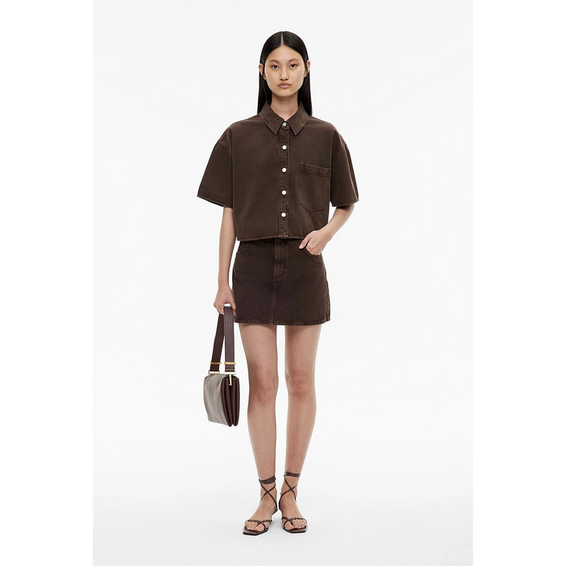 Brown Denim Oversized Shirt | Montivo Pakistan