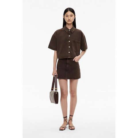 Brown Denim Oversized Shirt | Montivo Pakistan