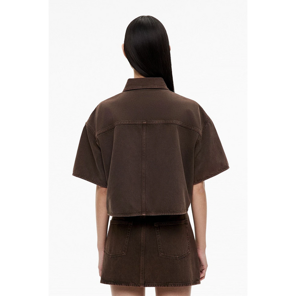 Brown Denim Oversized Shirt | Montivo Pakistan