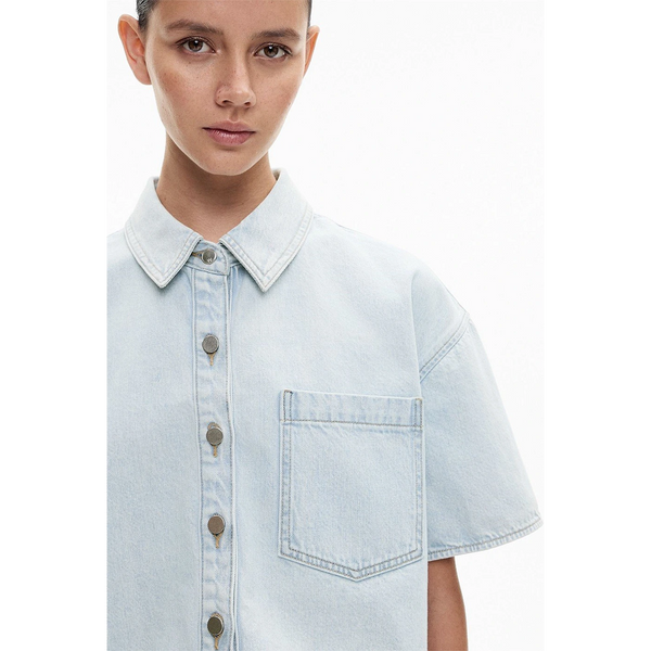 Light Blue Denim Oversized Shirt | Montivo Pakistan