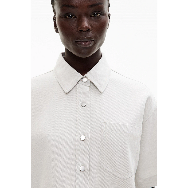 White Denim Oversized Shirt | Montivo Pakistan