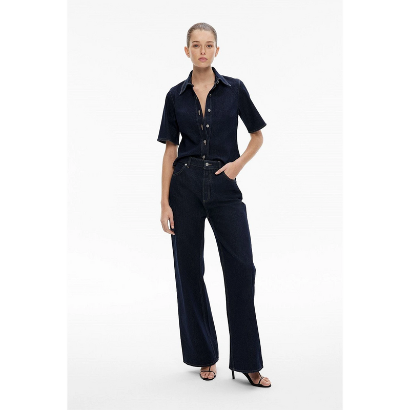 Dark Blue Denim Short Sleeves Shirt | Montivo Pakistan