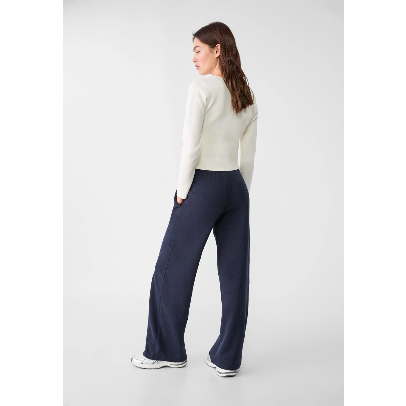 Navy Wide Leg Trousers | Montivo Pakistan