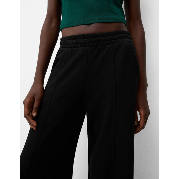 Black Front Seam Wide Leg Trousers | Montivo Pakistan
