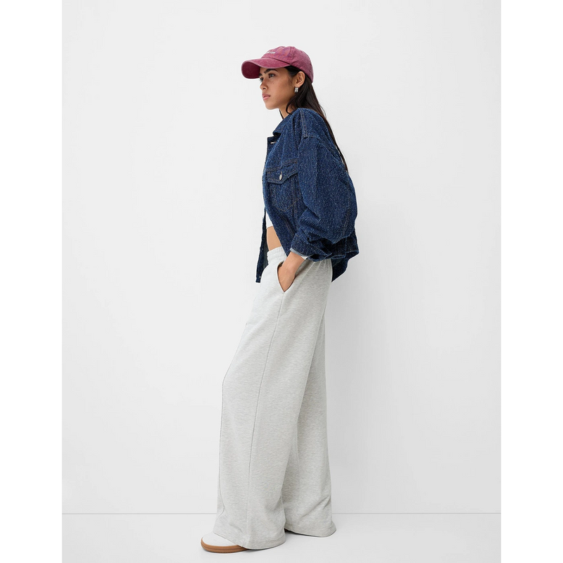 Grey Front Seam Wide Leg Trousers | Montivo Pakistan