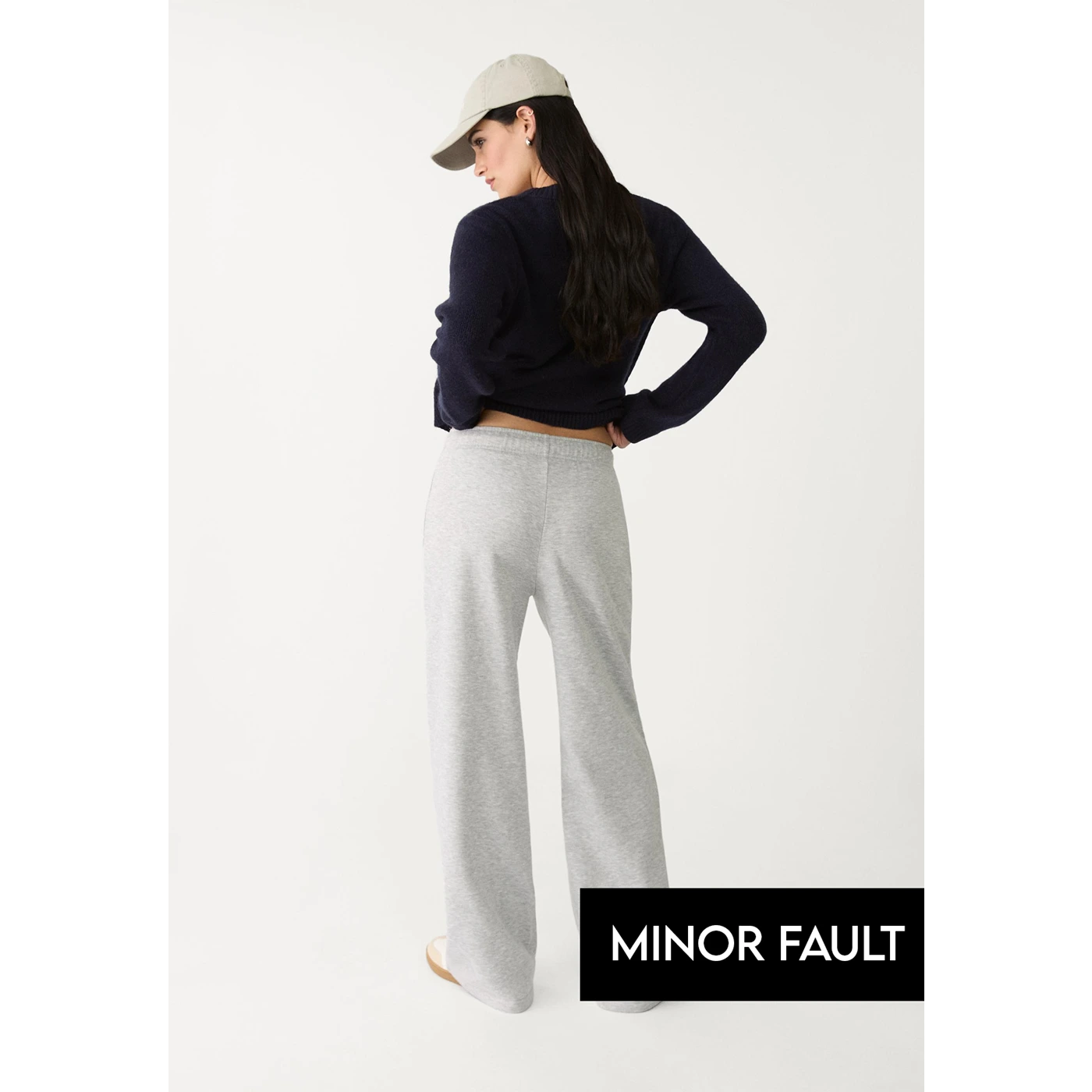 (Minor Fault) Grey Wide Leg Trousers | Montivo Pakistan