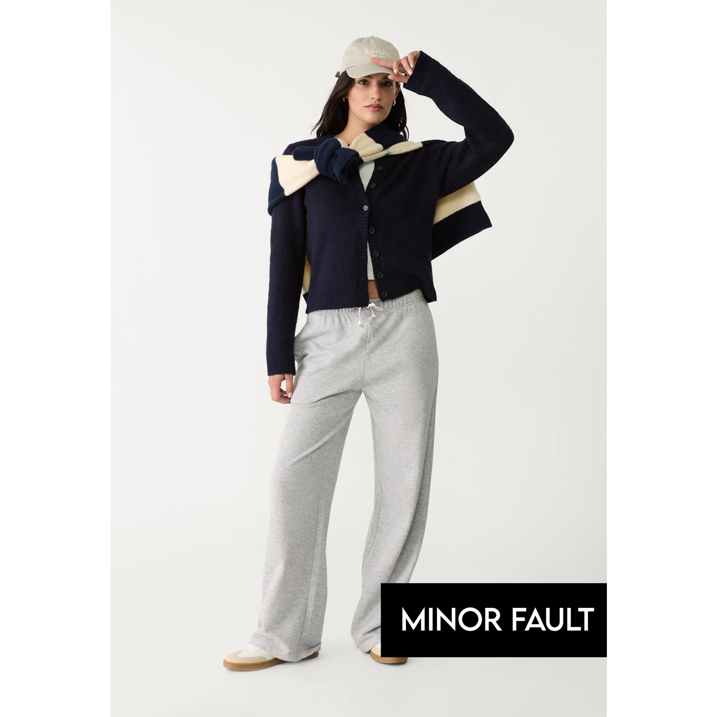 (Minor Fault) Grey Wide Leg Trousers | Montivo Pakistan