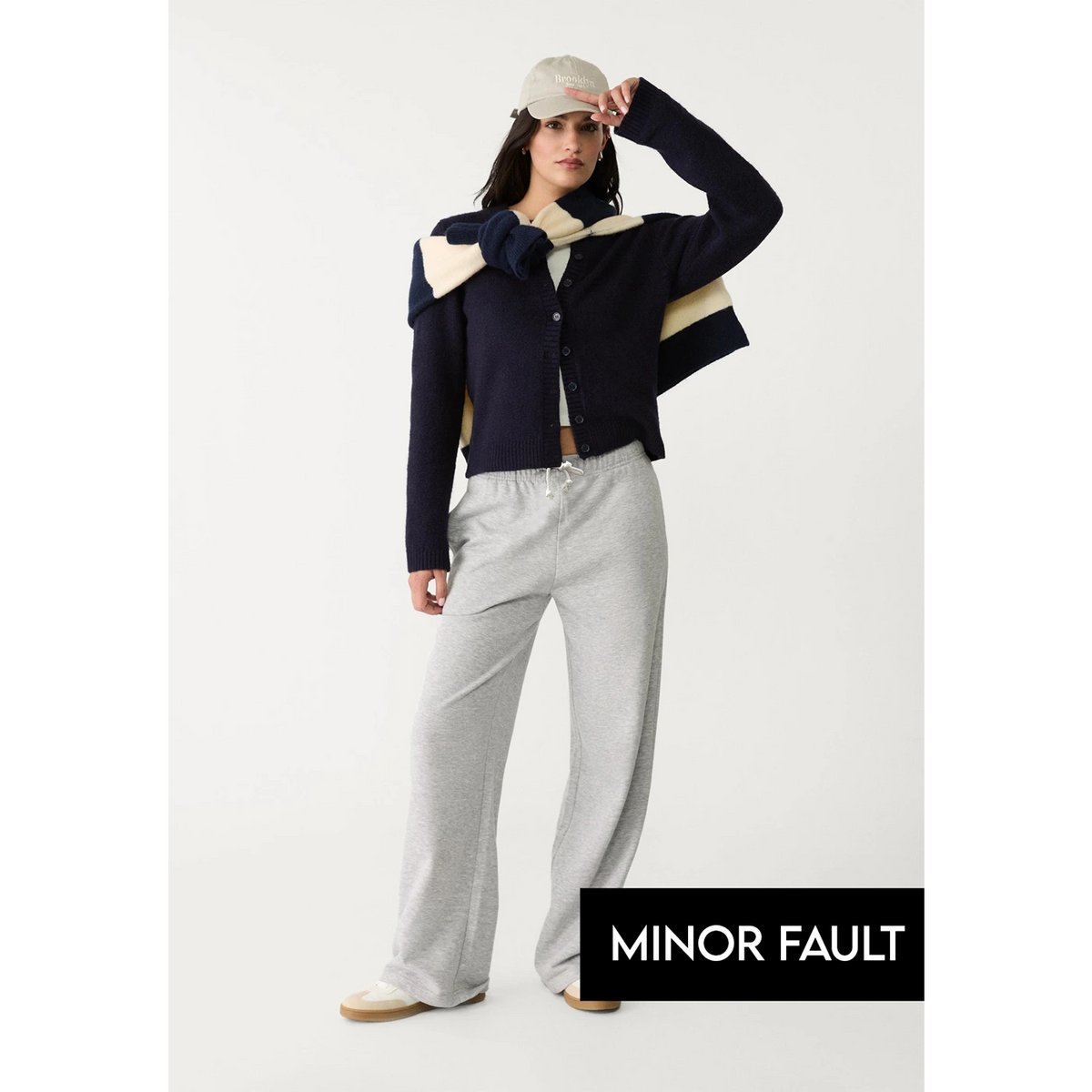 (Minor Fault) Grey Wide Leg Trousers | Montivo Pakistan