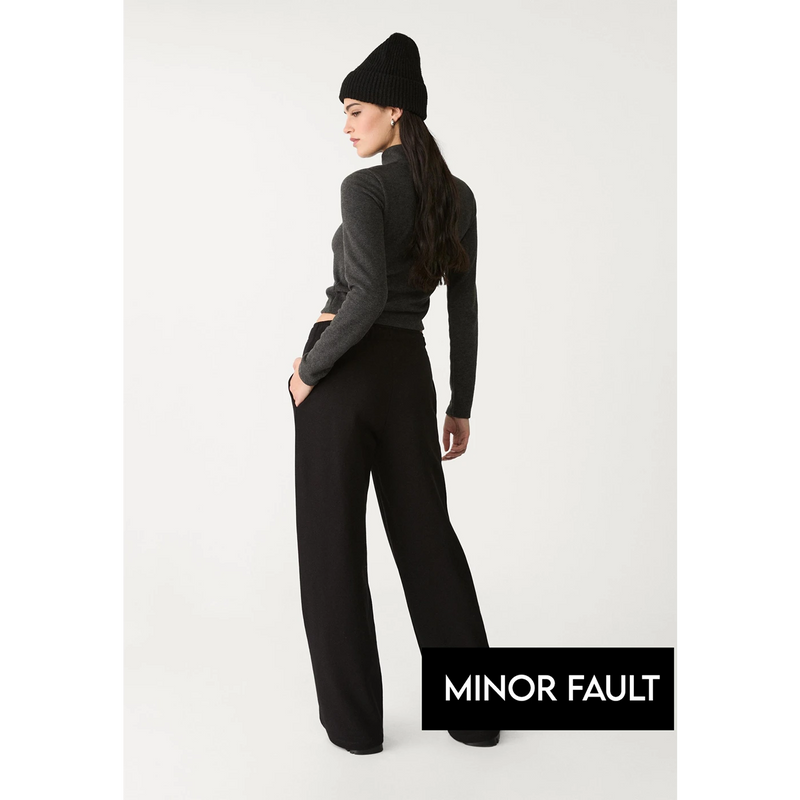 (Minor Fault) Black Wide Leg Trousers | Montivo Pakistan