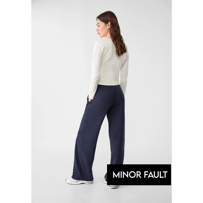 (Minor Fault) Navy Wide Leg Trousers | Montivo Pakistan