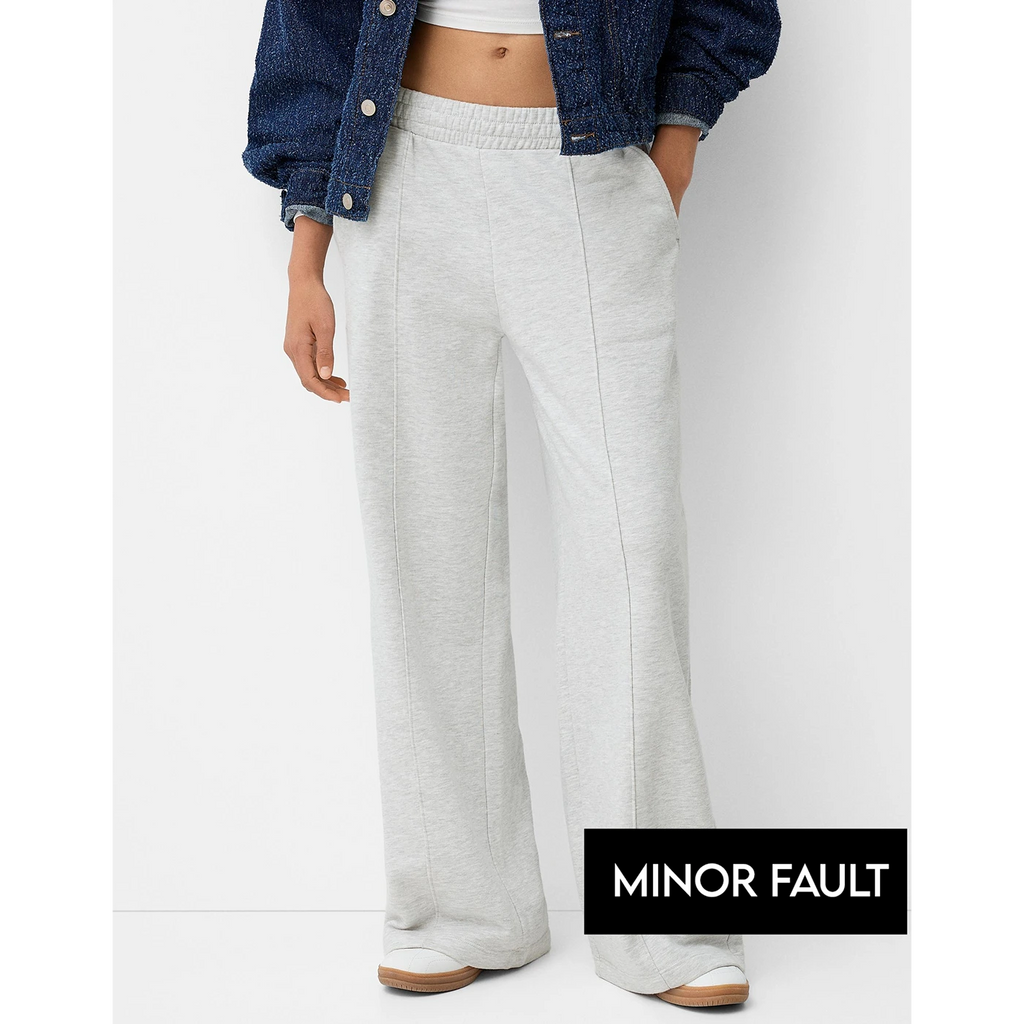 (Minor Fault) Grey Front Seam Wide Leg Trousers | Montivo Pakistan