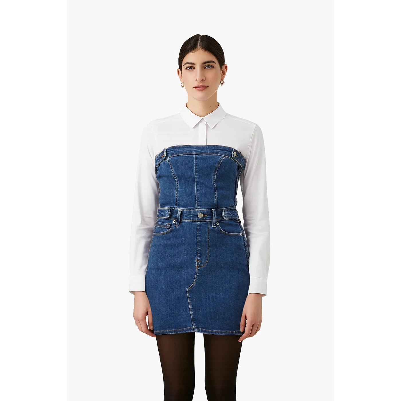 Blue Denim Mini Tube Dress | Montivo Pakistan