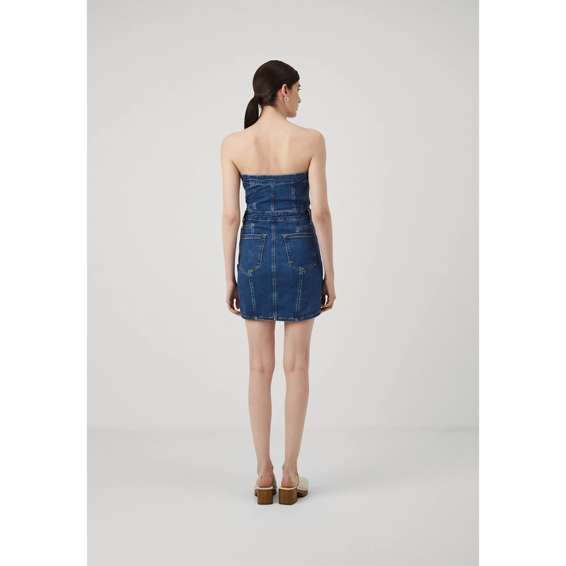 Blue Denim Mini Tube Dress | Montivo Pakistan