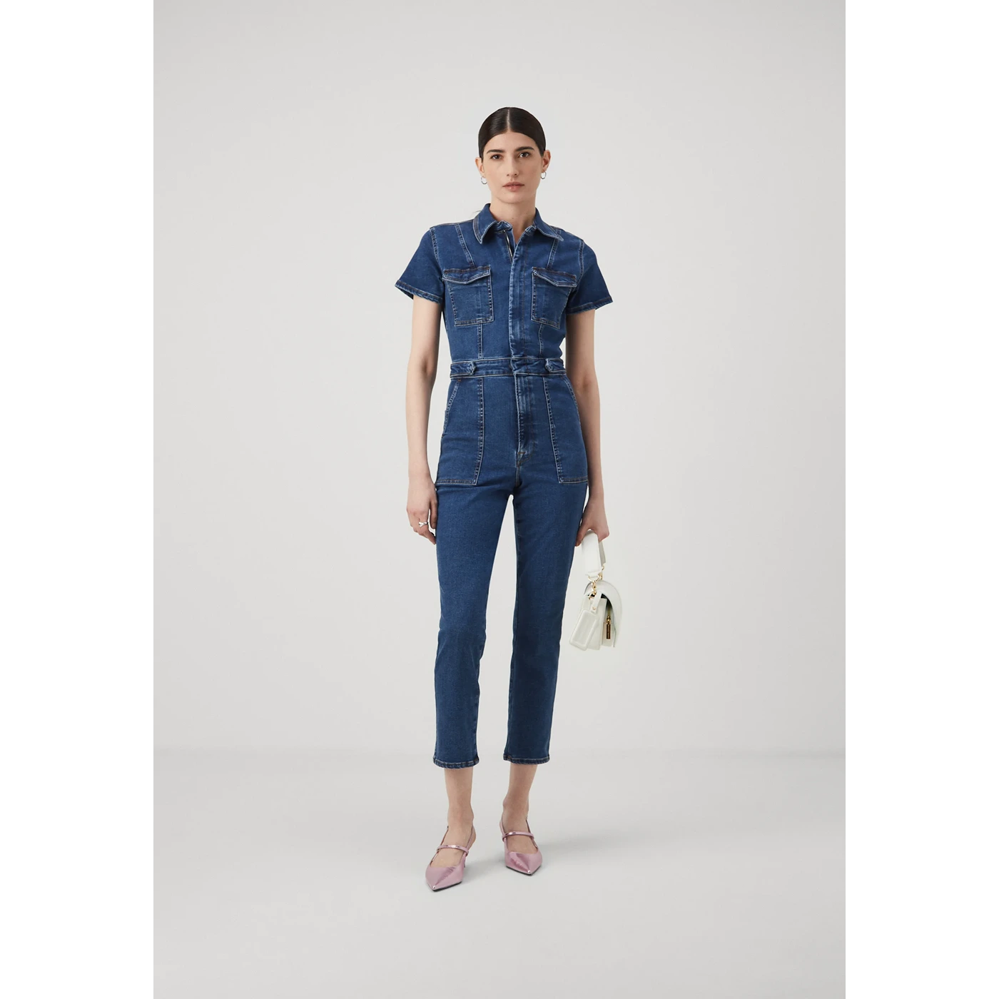 Blue Denim Zipper Jumpsuit | Montivo Pakistan