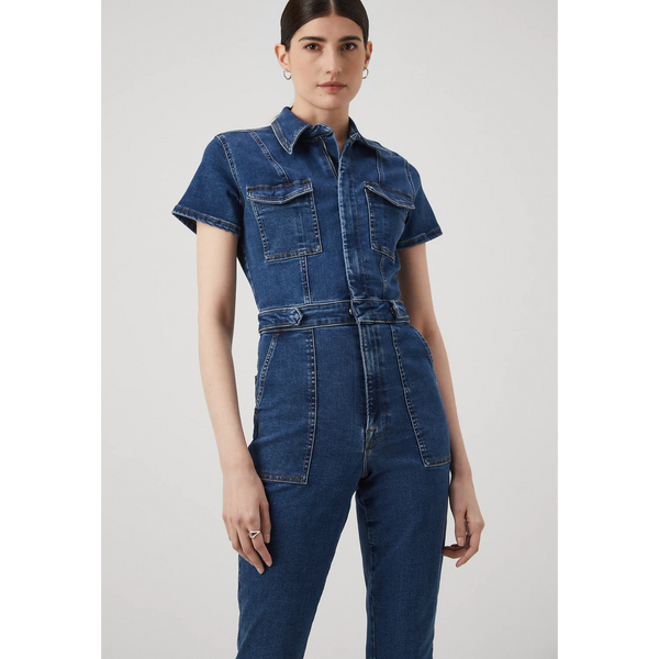 Blue Denim Zipper Jumpsuit | Montivo Pakistan