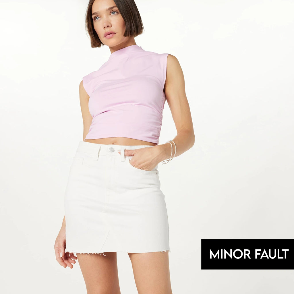 (Minor Fault) White Denim Mini Skirt | Montivo Pakistan