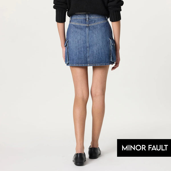 (Minor Fault) Blue Cargo Mini Skirt | Montivo Pakistan