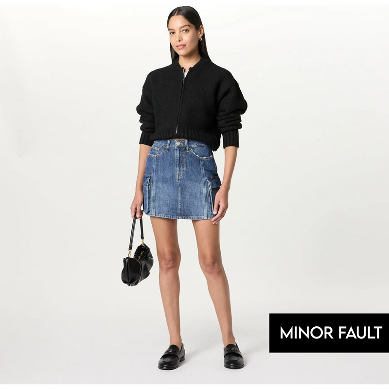 (Minor Fault) Blue Cargo Mini Skirt | Montivo Pakistan