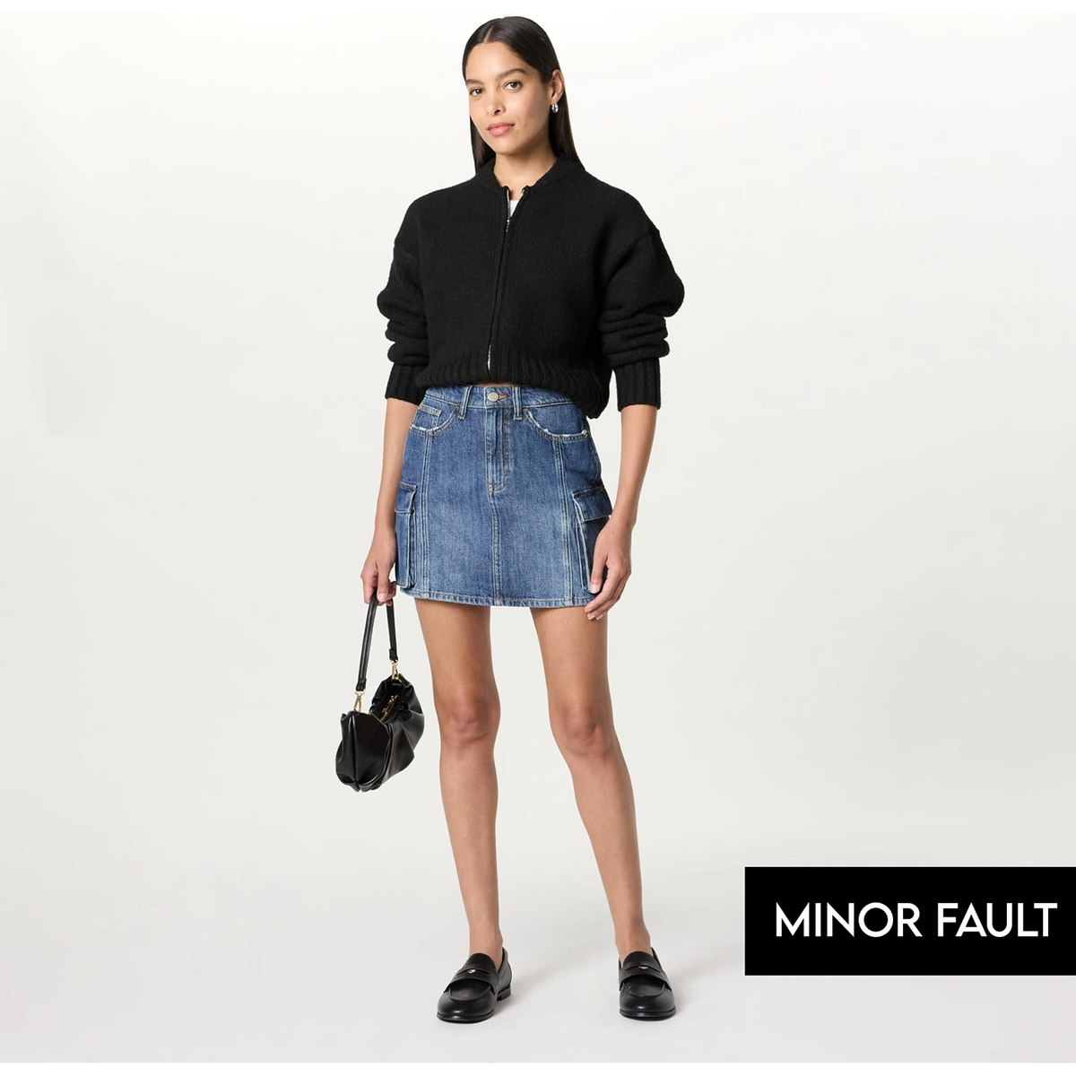 (Minor Fault) Blue Cargo Mini Skirt | Montivo Pakistan